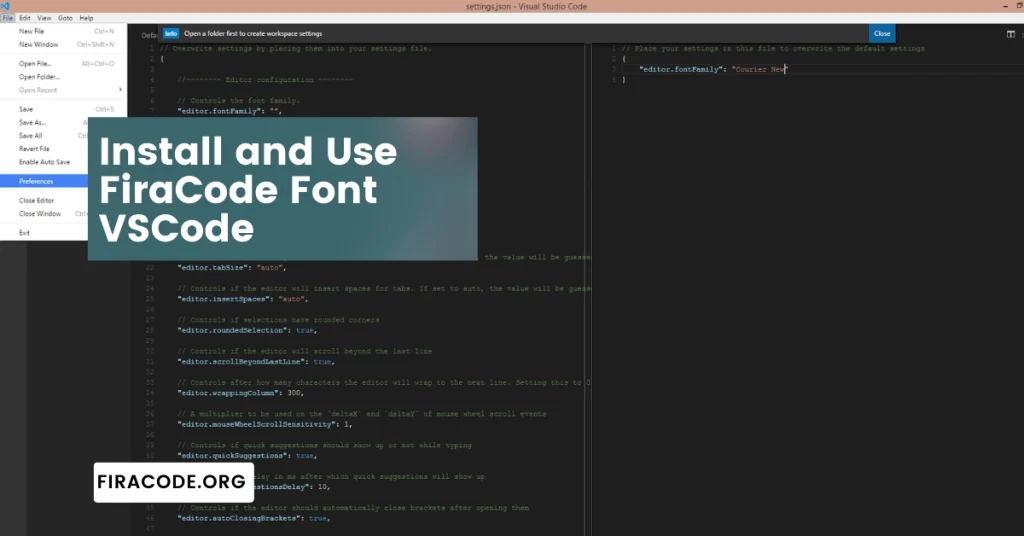 Install and Use FiraCode Font VSCode