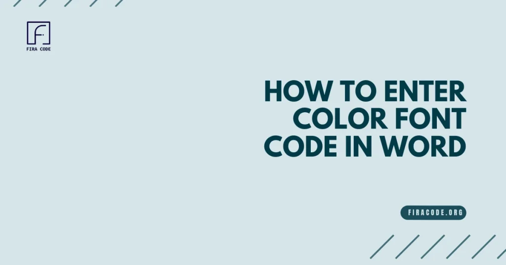 How to Enter Color Font Code in Word